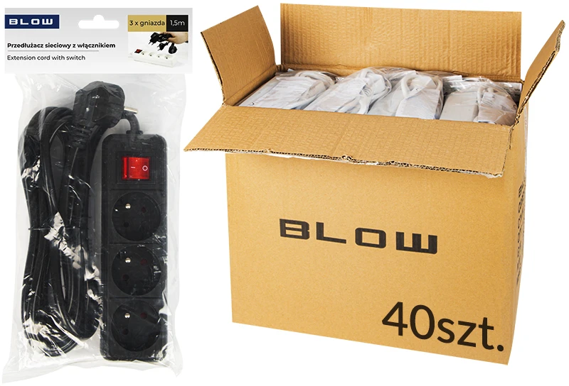 Blow Prailginamasis laidas PR-370WSP 1.5 m 3Gu 3x1.5p