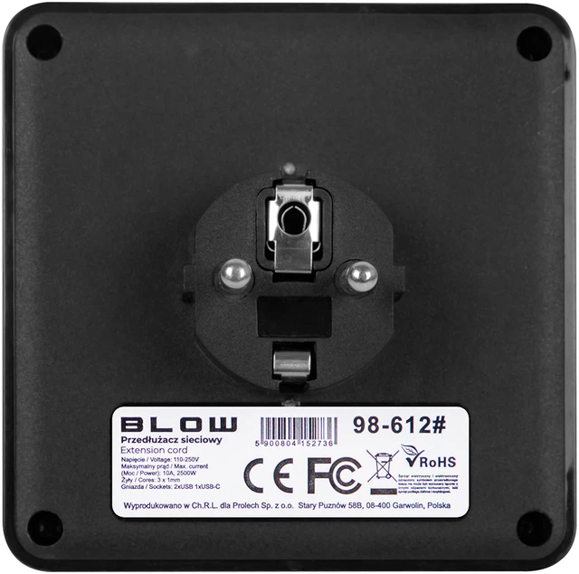Blow Skirstytuvas R-20 PR 2 LIZDAI + 2 USB + USB-C, baltas