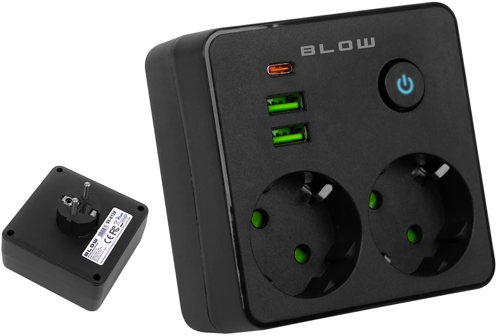 Blow Skirstytuvas R-20 PR 2 LIZDAI + 2 USB + USB-C, baltas