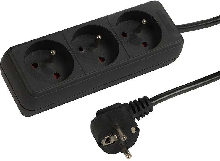 Blow PR-370P 3 lizdų maitinimo ilgintuvas su įžeminimu 3m juodas 3x1.5mm