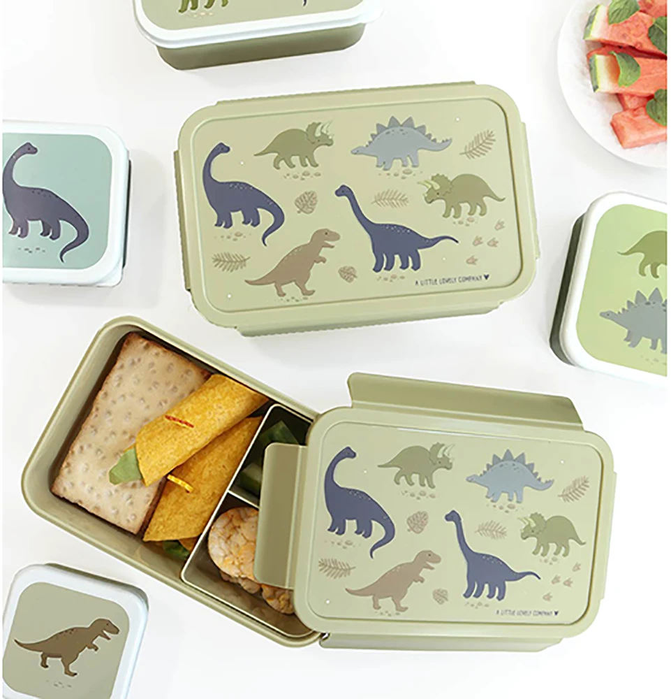 A Little Lovely Bento vaikiška priešpiečių dėžutė 'Dinozaurai'