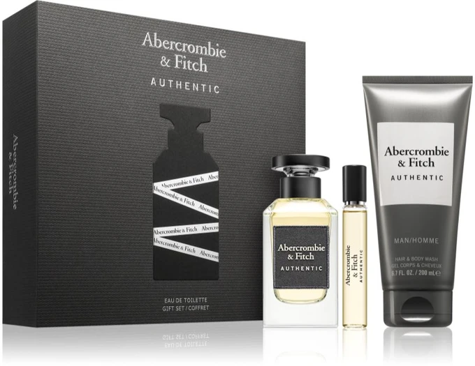 Abercrombie & Fitch Authentic rinkinys vyrams (EDT, 100 ml + EDT, 15 ml + dušo želė, 200 ml)