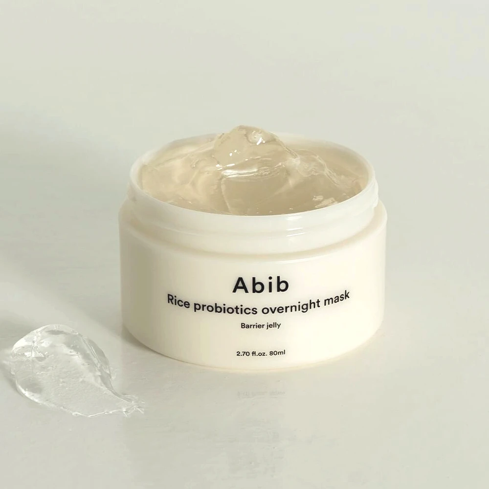 Abib Rice Probiotics Overnight Mask Barrier Jelly Face Mask naktinė gelinė veido kaukė su probiotikais, 80 ml