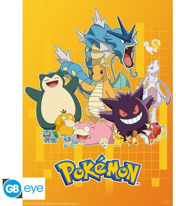 Plakatas Abysse POKEMON - 2 plakatų rinkinys - spalvingi personažai (52x38)