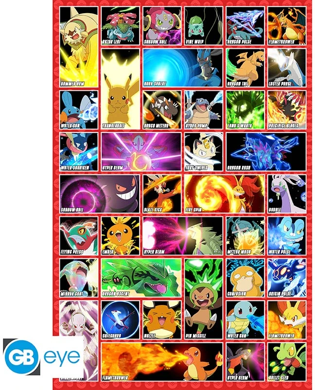Abysse „Pokemon Moves“ plakatas - 91,5 x 61 cm