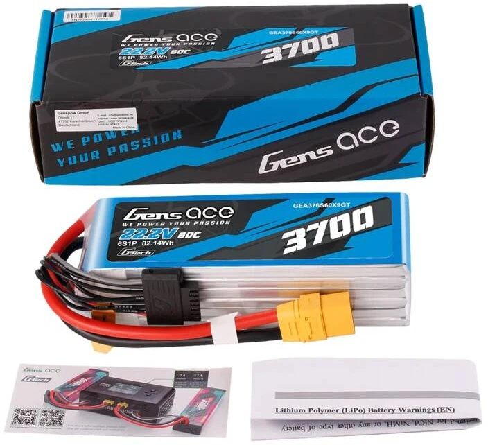 Akumuliatorius Lipo Gens Ace G-Tech 3700mAh 22.2V 60C 6S1P XT90