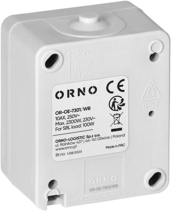 Orno Łącznik AQUATIC MINI IP 54 sietyno jungiklis, baltas ir juodas