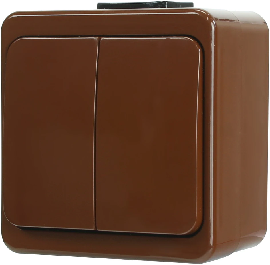 Łącznik Dvigubas jungiklis 10A, 250V, IP44, SMART, rudas