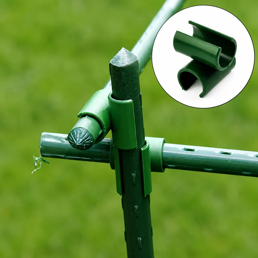 Łącznik Kryžminė kampinė jungtis sodo stulpams tvirtinti, 11 mm, žalia, 10 vnt.