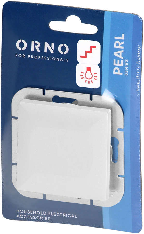 Łącznik Laiptų jungiklis su apšvietimu Pearl, 10A, 250V, WP-5P/S, baltas