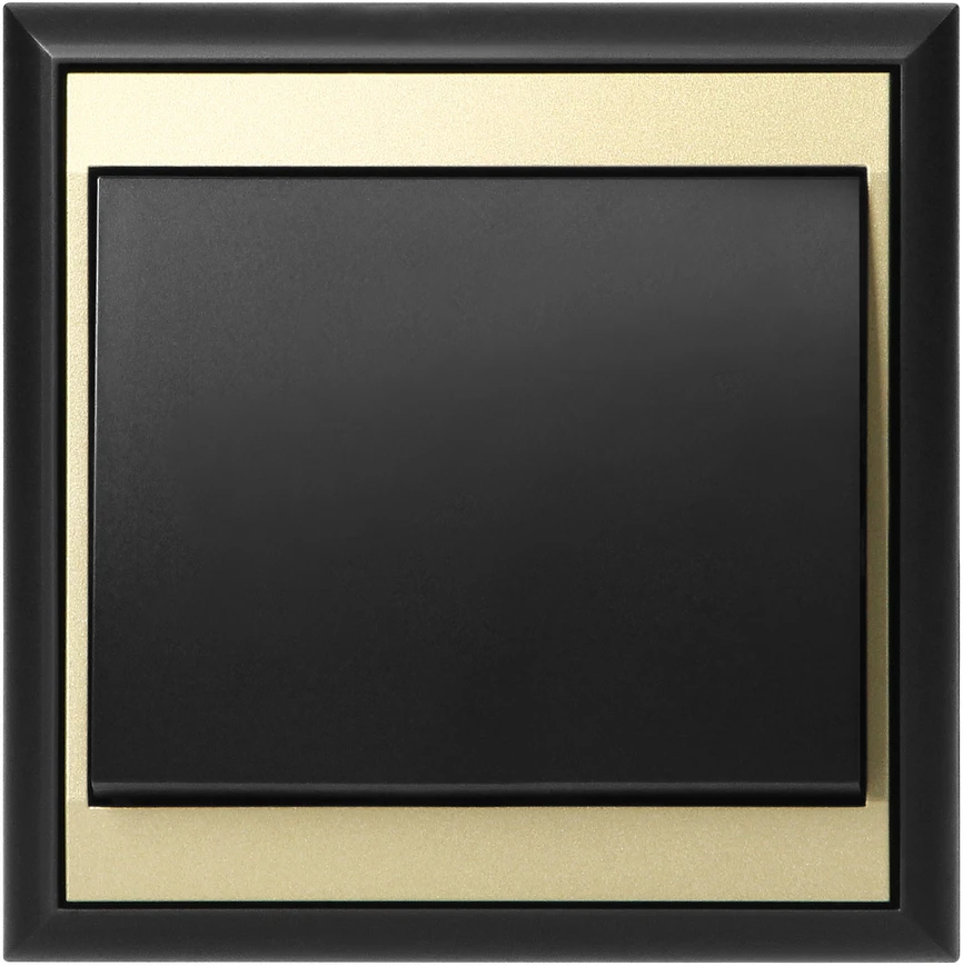 Łącznik „Luna“ laiptų jungiklis, 10A, 250V, WP-5L, juodas/auksinis