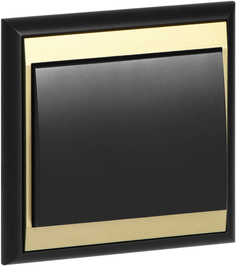 Łącznik „Luna“ laiptų jungiklis, 10A, 250V, WP-5L, juodas/auksinis