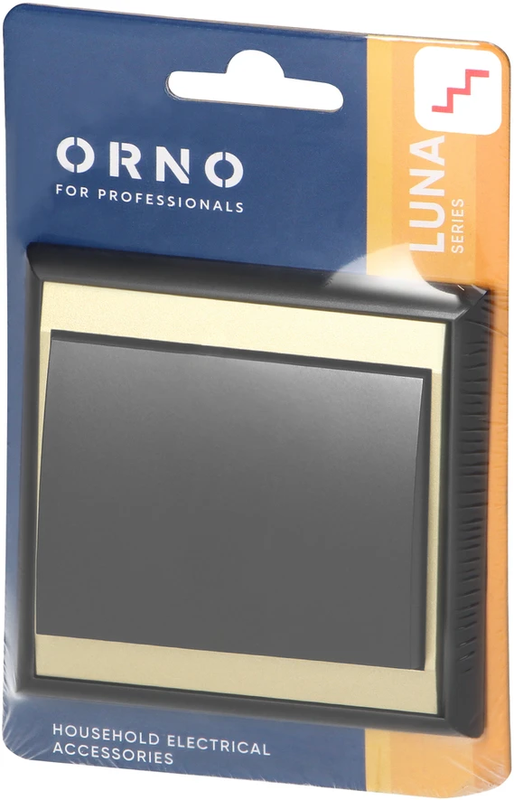 Łącznik „Luna“ laiptų jungiklis, 10A, 250V, WP-5L, juodas/auksinis