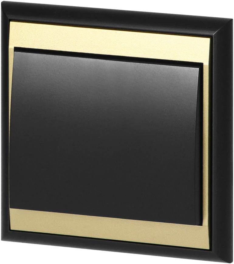 Łącznik „Luna“ laiptų jungiklis, 10A, 250V, WP-5L, juodas/auksinis