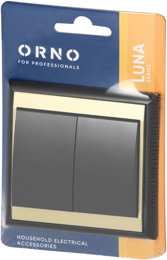 Łącznik Luna šviestuvo jungiklis, 10A, 250V, WP-2L, juodas/auksinis