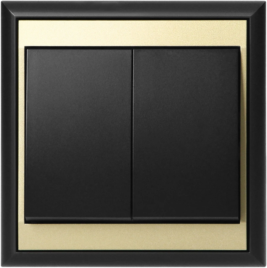 Łącznik Luna šviestuvo jungiklis, 10A, 250V, WP-2L, juodas/auksinis