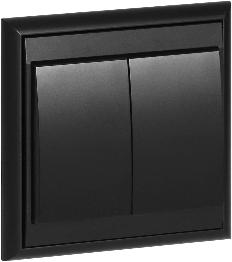Łącznik Luna šviestuvo jungiklis, 10A, 250V, WP-2L, juodas