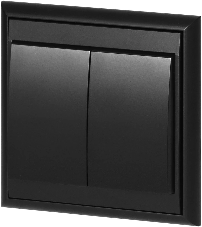 Łącznik Luna šviestuvo jungiklis, 10A, 250V, WP-2L, juodas