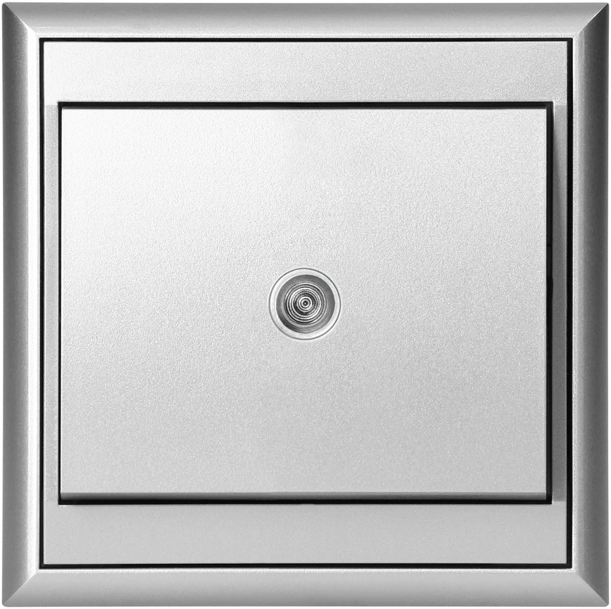 Łącznik Luna vienpolis jungiklis su apšvietimu, 10A, 250V, WP-1L/S, sidabrinis
