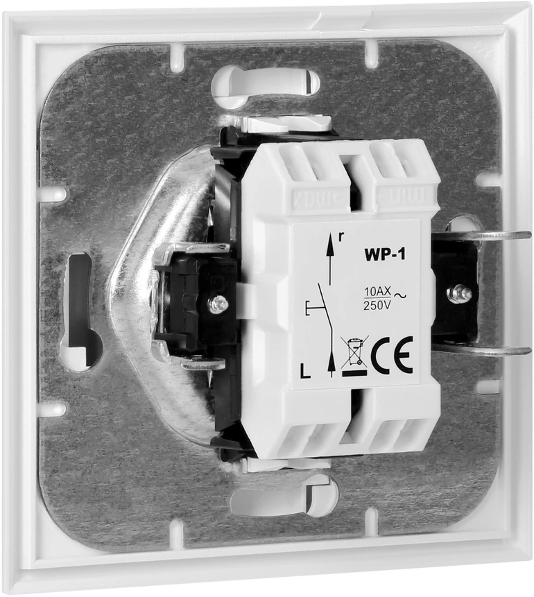 Łącznik Luna vienpolis srovės jungiklis, 10A, 250V, WP-1L, baltas