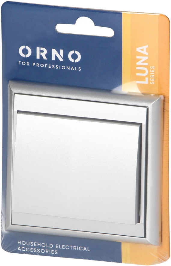 Łącznik Luna vienpolis srovės jungiklis, 10A, 250V, WP-1L, sidabrinis