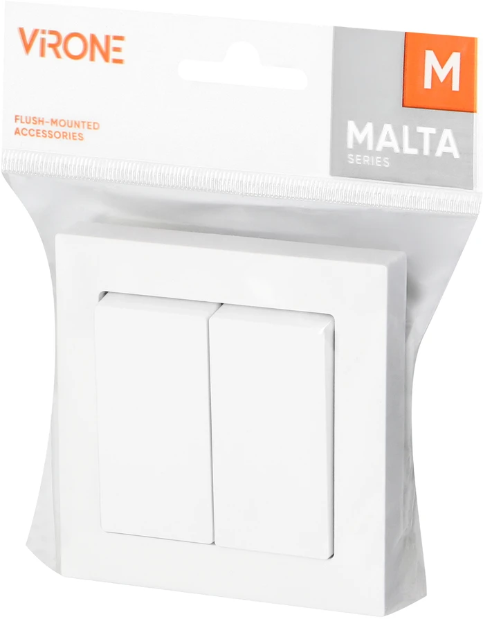 Łącznik „Malta“ šviestuvo jungiklis, 10A, 250V, WP-2M, baltas