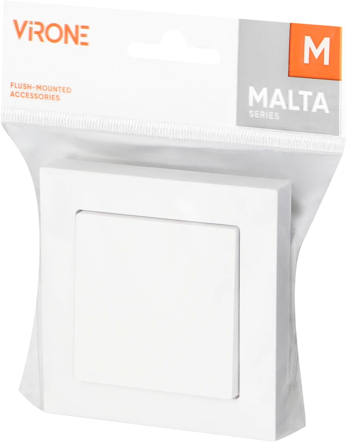 Łącznik „Malta“ vienpolis srovės jungiklis, 10A, 250V, WP-1M, baltas