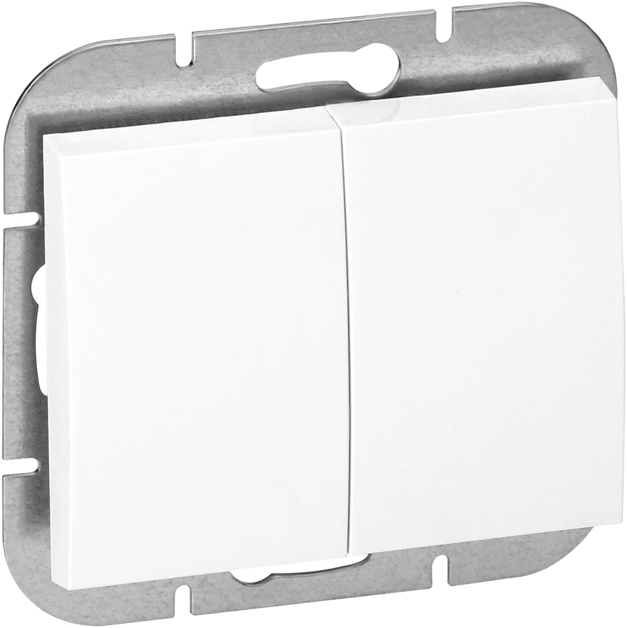Łącznik Onikso spalvos sietyno jungiklis, 10A, 250V, WP-2O, baltas