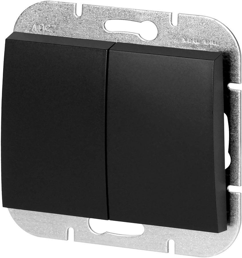 Łącznik Onyx juodos spalvos šviestuvo jungiklis, 10A, 250V