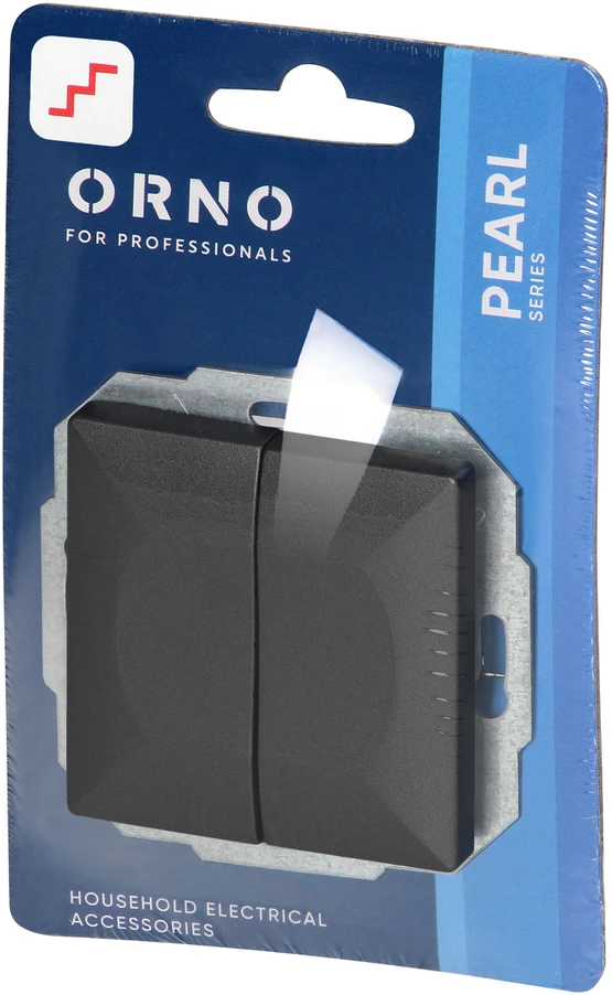 Łącznik Dvigubas laiptinis jungiklis Pearl, 10A, 250V, juodas
