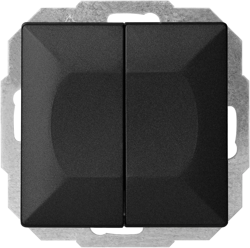 Łącznik Dvigubas laiptinis jungiklis Pearl, 10A, 250V, juodas