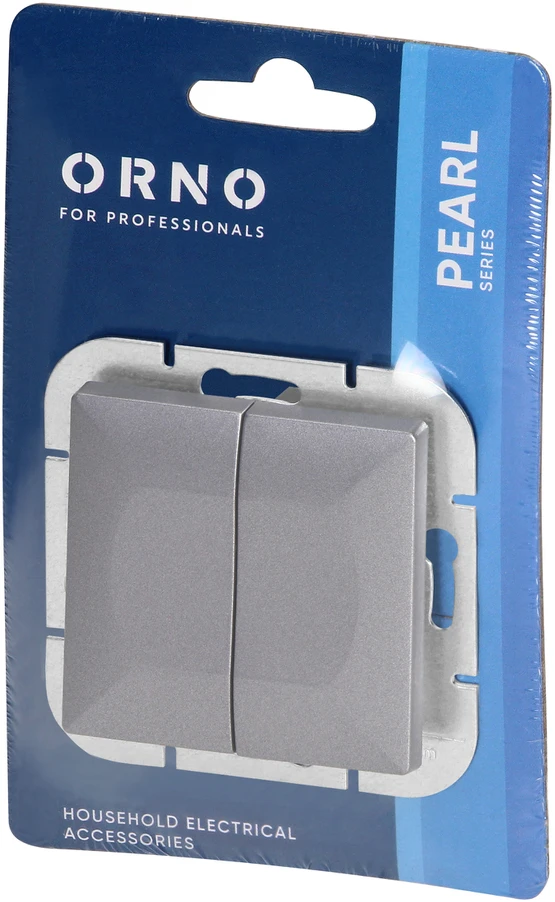 Łącznik Antracito spalvos dviejų jungiklių jungiklis Pearl, 10A, 250V