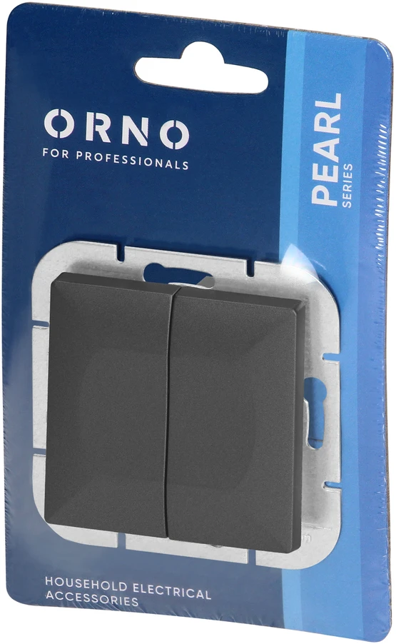 Łącznik Perlinis sietyno jungiklis, 10A, 250V, WP-2P, juodas