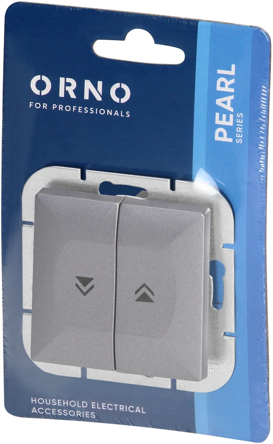 Łącznik Roletų jungiklis su spyruokliniu jungikliu Pearl, 10A, 250V, WP-10P, antracito spalvos