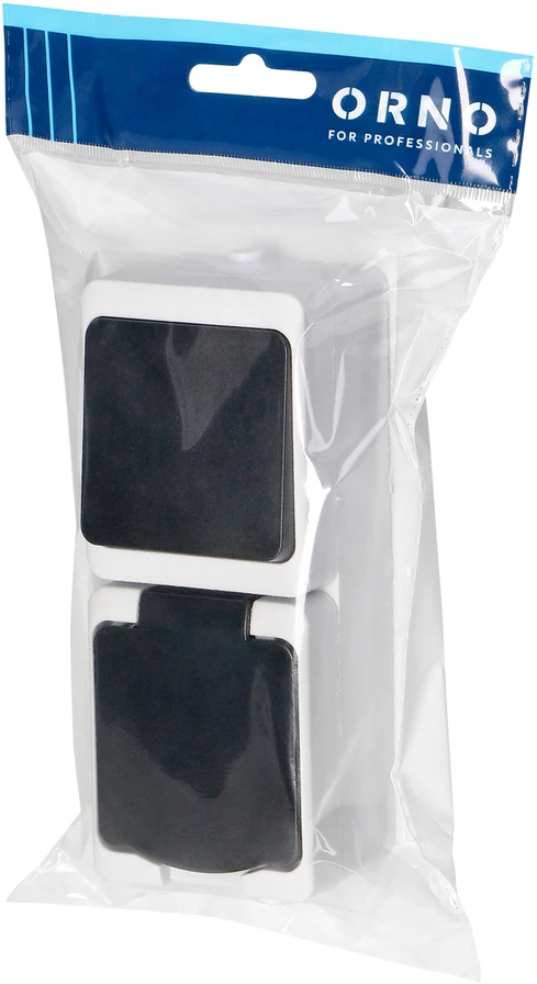 Orno Łącznik Vienpolis jungiklis + 2P+Z Schuko lizdas AQUATIC MINI IP 54 balta-juoda