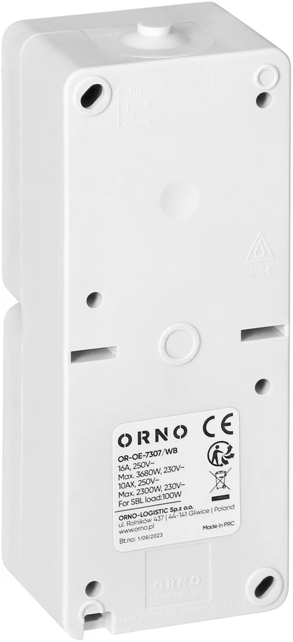 Orno Łącznik Vienpolis jungiklis + lizdas 2P+Z AQUATIC MINI IP 54 baltai juodas