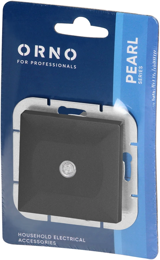 Łącznik Vienpolis jungiklis su apšvietimu Pearl, 10A, 250V, juodas