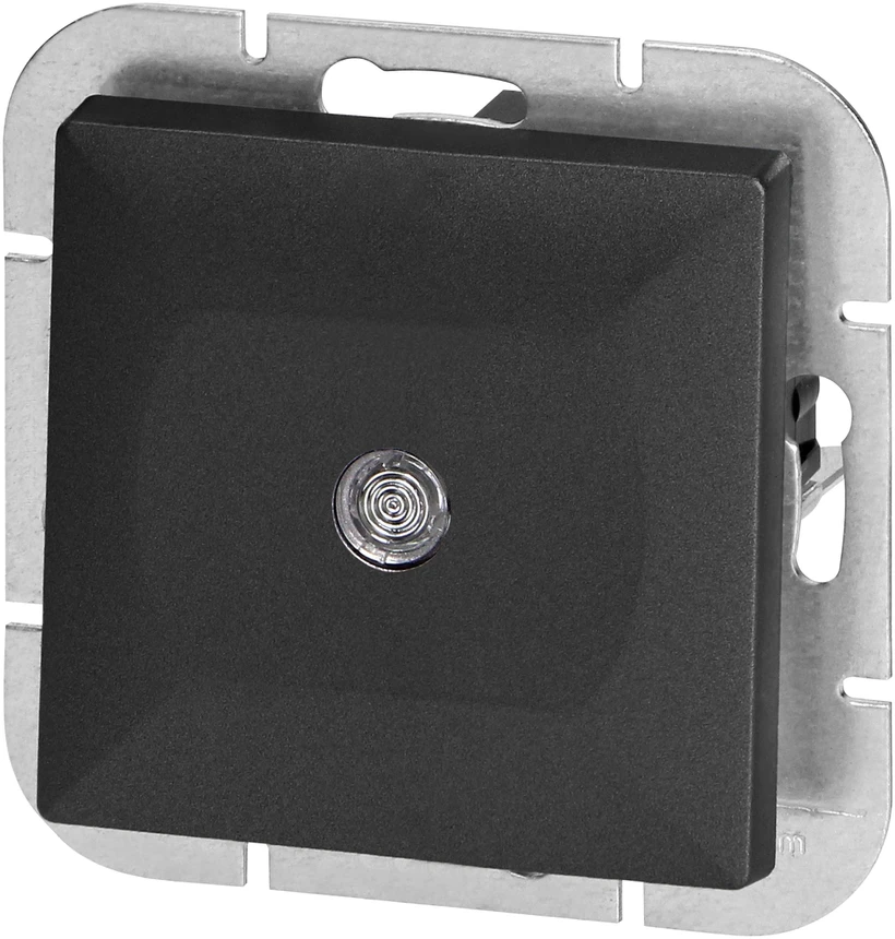 Łącznik Vienpolis jungiklis su apšvietimu Pearl, 10A, 250V, juodas