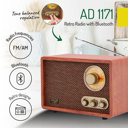 Adler AD 1171 retro radijas su bluetooth