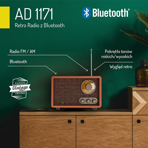 Adler AD 1171 retro radijas su bluetooth