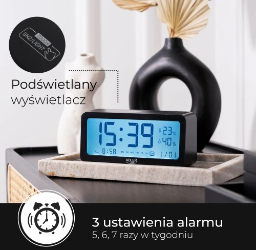 Adler | Žadintuvas | AD 1195b | Signalizacijos funkcija | Juodas