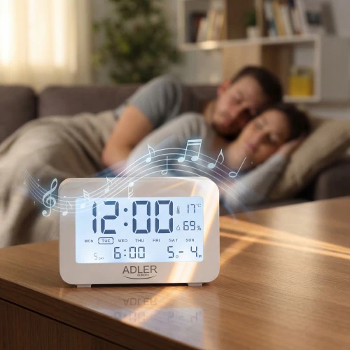 Adler | Žadintuvas | AD 1196w | Signalizacijos funkcija | Baltas