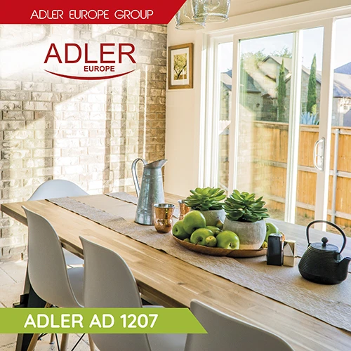 Adler | Virdulys | AD 1207 | Standartinis | 2000 W | 1,5 l | Plastikas | 360° sukamasis pagrindas | Baltas