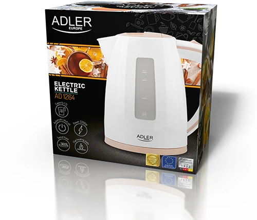 Adler | Virdulys | 1264 m. AD | Standartinis | 2200 W | 1,7 l | Plastikas | 360° sukamasis pagrindas | Baltas