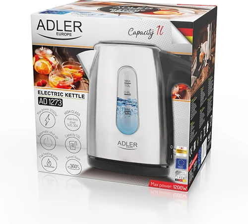 Virdulys electric Adler AD 1273 (1200W 1l, sidabrinis color)