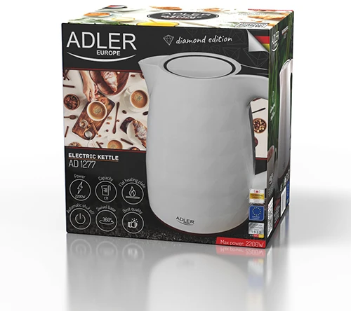 Adler | Virdulys | 1277 m. AD | Standartinis | 2200 W | 1,7 l | Plastikas | 360° sukamasis pagrindas | Baltas