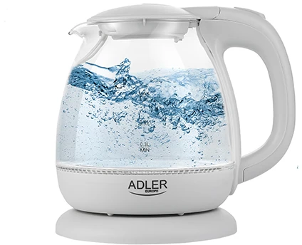 Adler | Virdulys | AD 1283G | Standartinis | 1100 W | 1 L | Plastikas/stiklas | 360° sukamasis pagrindas | Pilkas