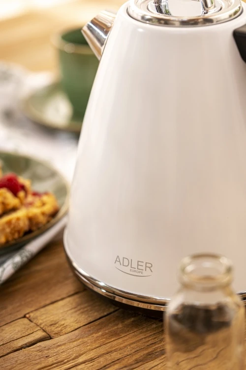 Adler | Virdulys | AD 1343 | Electric | 2200 W | 1.5 L | Nerūdijantis plienas | 360° rotational base | Baltas