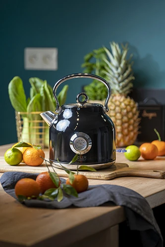 Adler | Virdulys with a Thermomete | AD 1346b | Electric | 2200 W | 1.7 L | Nerūdijantis plienas | 360° rotational base | Juodas