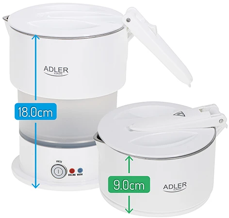 Adler Silicon Travel Virdulys | AD 1377 | Travel Virdulys | 600 W | 0.6 L | Silicon | Baltas